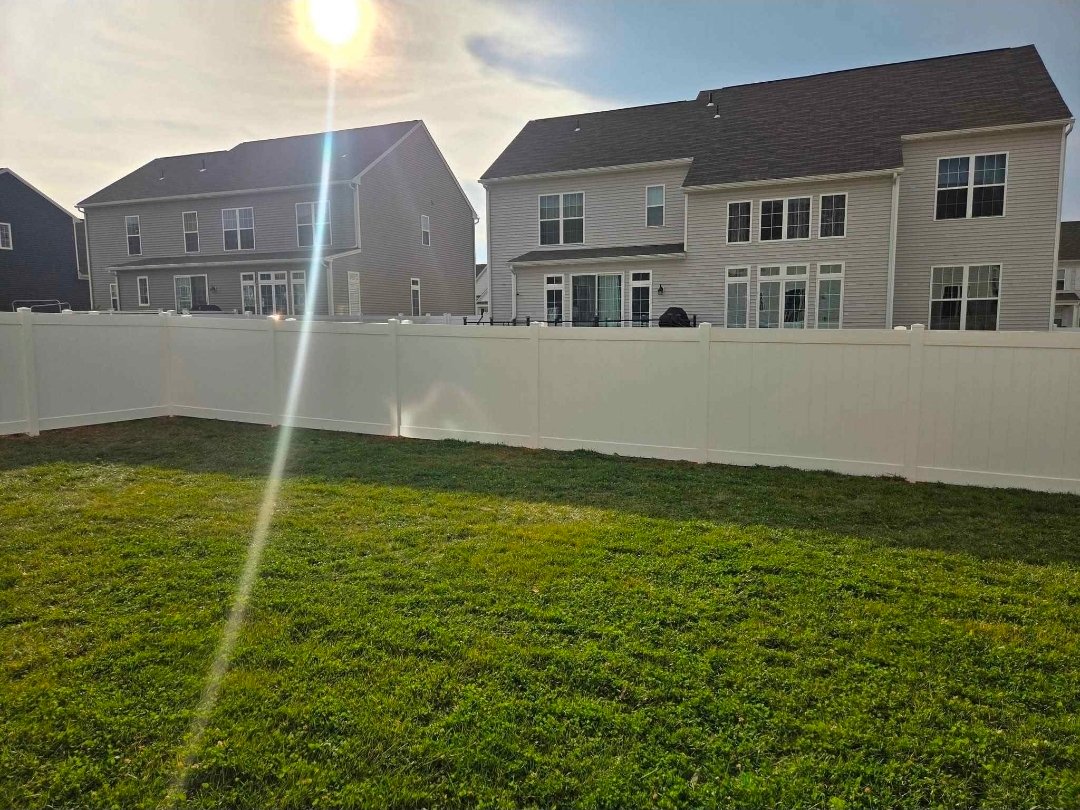 White vinyl privacy fence installed by All Pro Exteriors in Franklin County PA